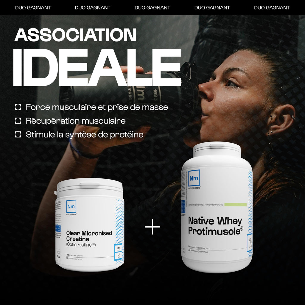 Nutrimuscle Créatine Monohydrate Creapure 120 Gélules | Prise Masse Musculaire & Force - Creatine 100% Pure - Sport et Musculation - Complément Idéal à la Whey Protéine - Gélules