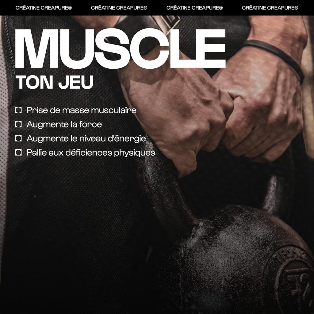 Nutrimuscle Créatine Monohydrate Creapure 120 Gélules | Prise Masse Musculaire & Force - Creatine 100% Pure - Sport et Musculation - Complément Idéal à la Whey Protéine - Gélules