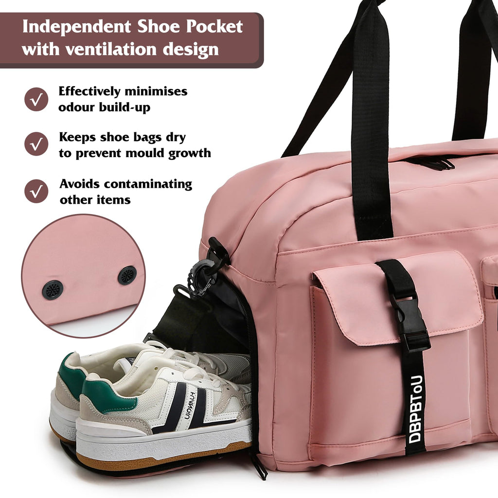 Sac de Sport Femme Homme (Jaune) | Sac Sport avec Compartiment à Chaussures de Ventilation, Sac de Voyage Femme Imperméable avec Compartiment Humide