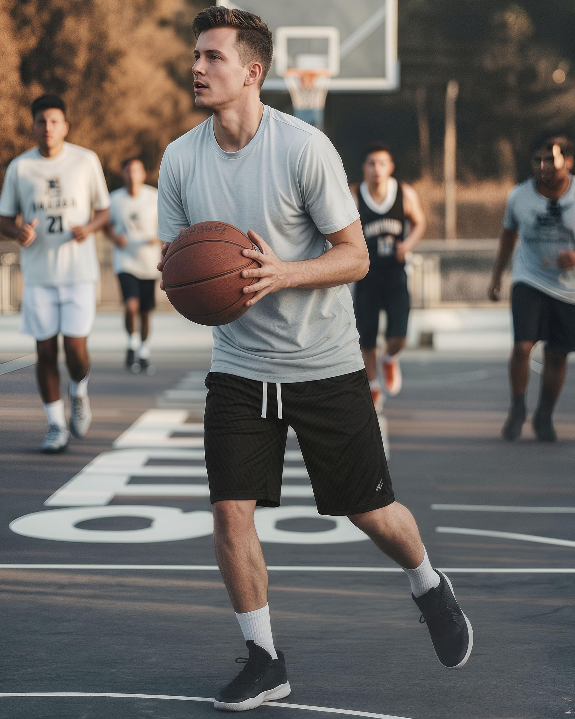 Breathable Mesh Mens Athletic Shorts Loose-Fit Quick Dry Running Gym Shorts | Lightweight Activewear Knit Workout Shorts with Pockets 8 Inch Inseam Elastic Waistband with Drawstring