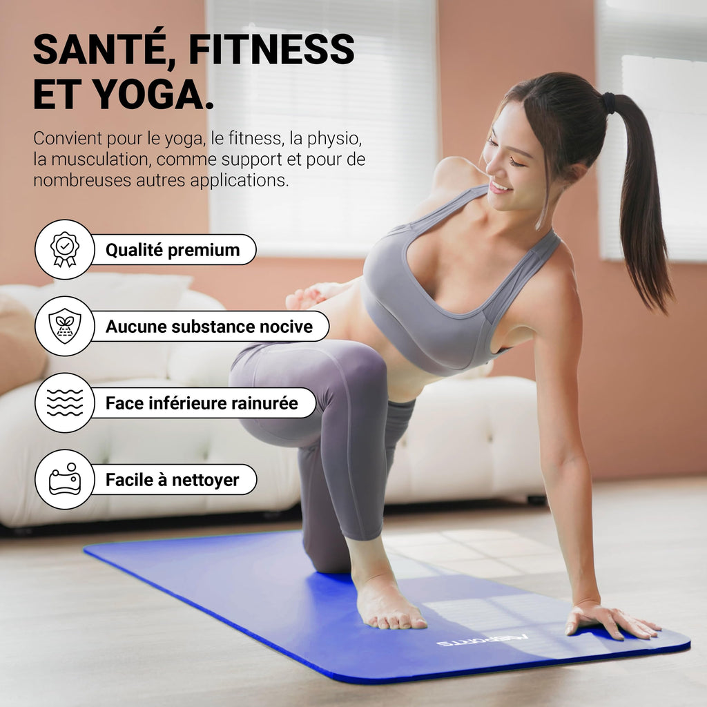 MSPORTS Premium Gymnastics Mat – Non-Slip Floor Mat for Fitness, Yoga & Strength Training – Available in 4 Sizes and 12 Colors Thick Yoga Mat