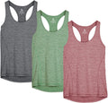 icyzone Débardeur de Sport Femme Dos Nageur Yoga Shirt sans Manches Running Fitness Tank Top, Lot de 3