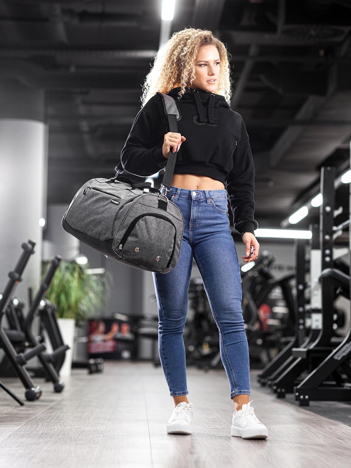 Fitgriff® Sac de Sport Homme & Femme V1 - Sacs de Voyage avec Compartiments Chaussures et Humide, pour Gym, Fitness, Weekend - Duffel Bag