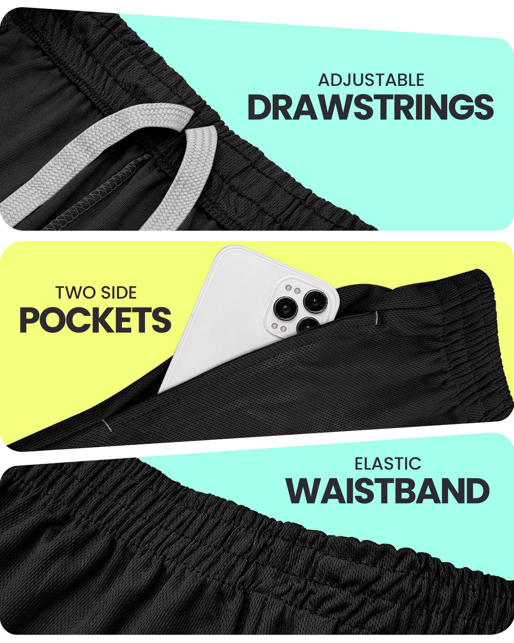 Breathable Mesh Mens Athletic Shorts Loose-Fit Quick Dry Running Gym Shorts | Lightweight Activewear Knit Workout Shorts with Pockets 8 Inch Inseam Elastic Waistband with Drawstring