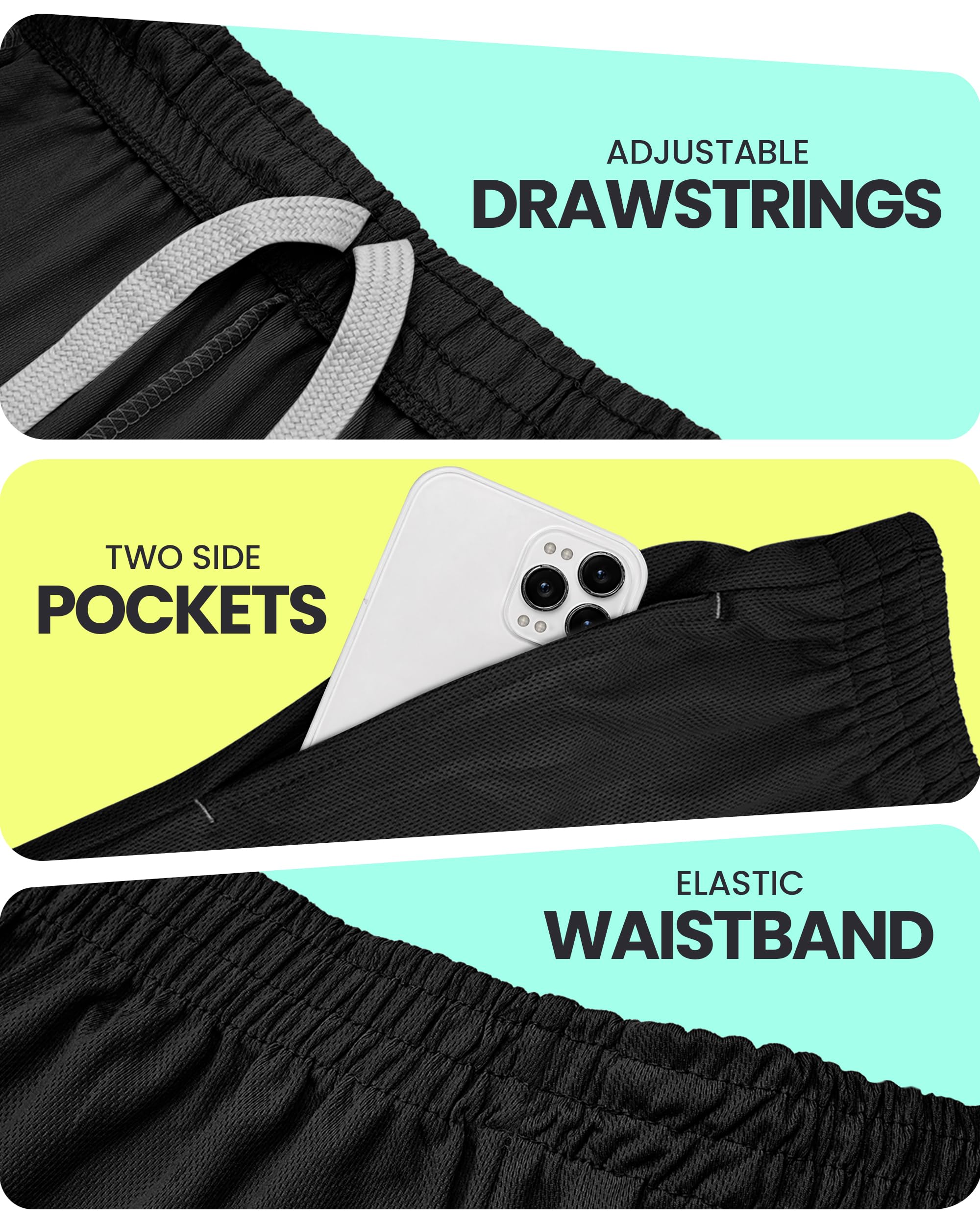 Breathable Mesh Mens Athletic Shorts Loose-Fit Quick Dry Running Gym Shorts | Lightweight Activewear Knit Workout Shorts with Pockets 8 Inch Inseam Elastic Waistband with Drawstring
