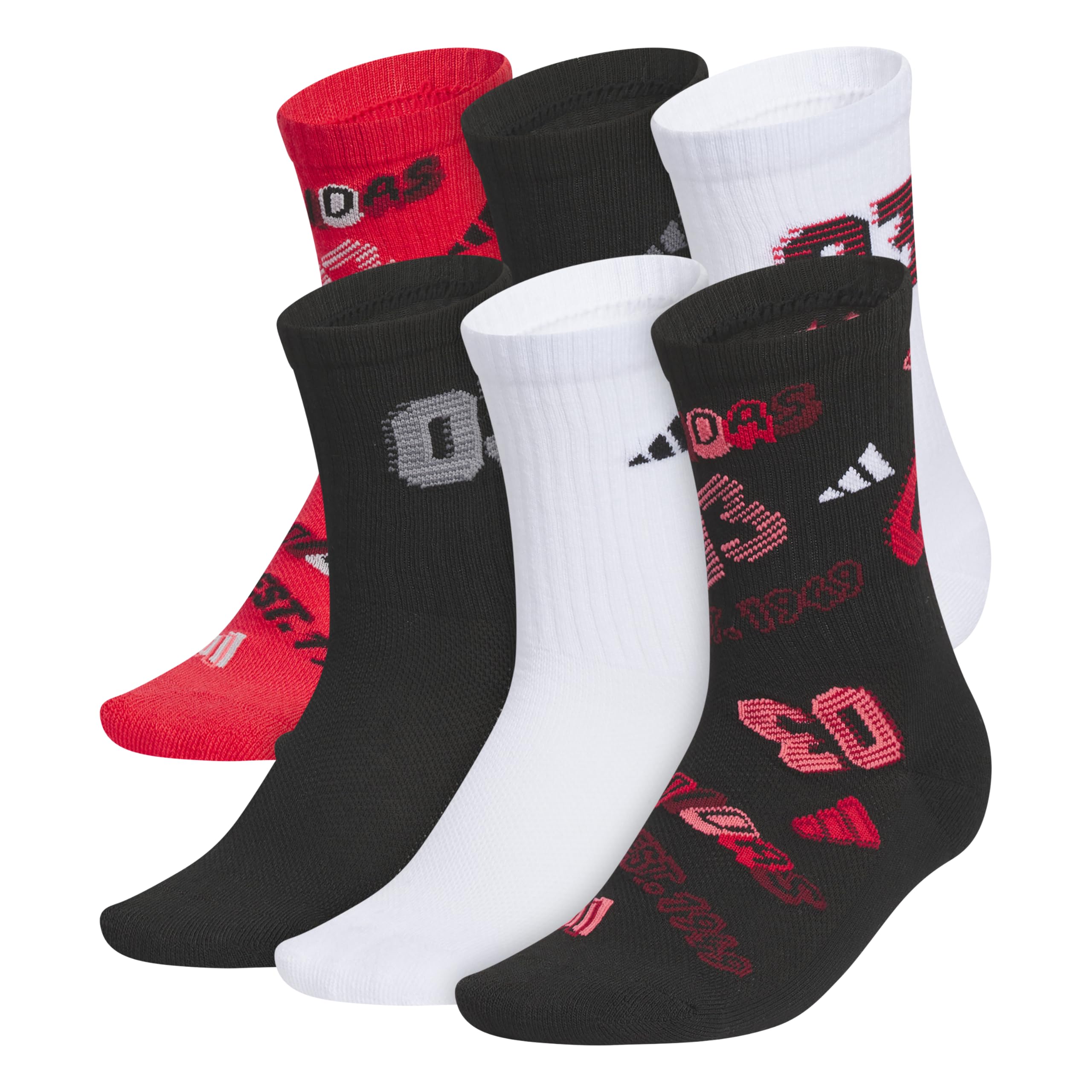 adidas Kids Athletic Cushioned 6-Pack Crew (Little Kid/Big Kid/Adult)