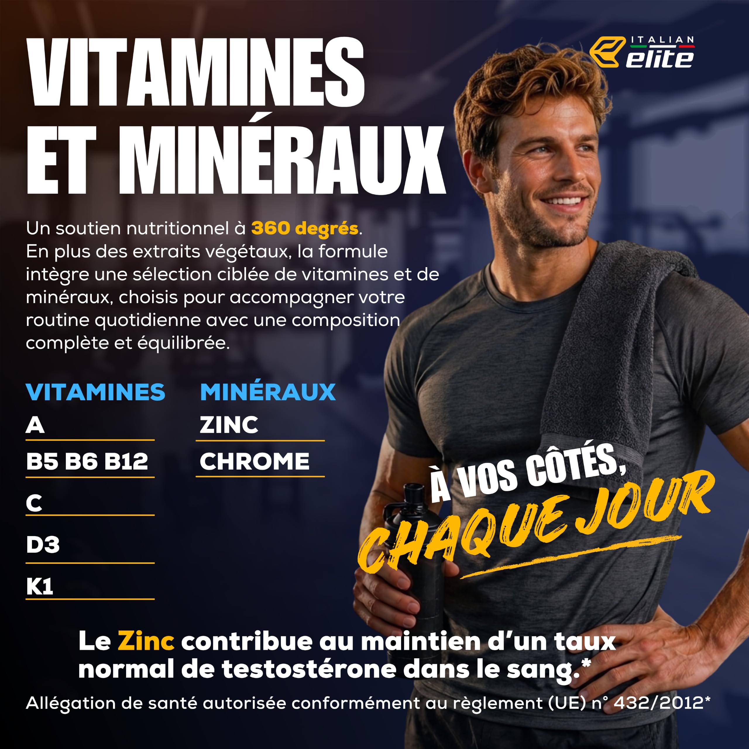 Italian Elite Testo Complex 120 Gélules - Formule avec Maca 8000 mg, Tribulus, Fenugrec, Zinc, Arginine, Taurine, Ashwagandha, Vitamines et Minéraux