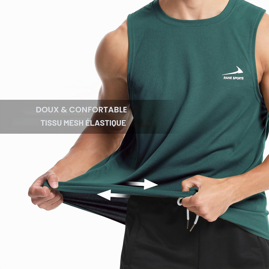 Men's Sleeveless Vest Running Gym Quick Dry Breathable Vest Sports T-Shirt