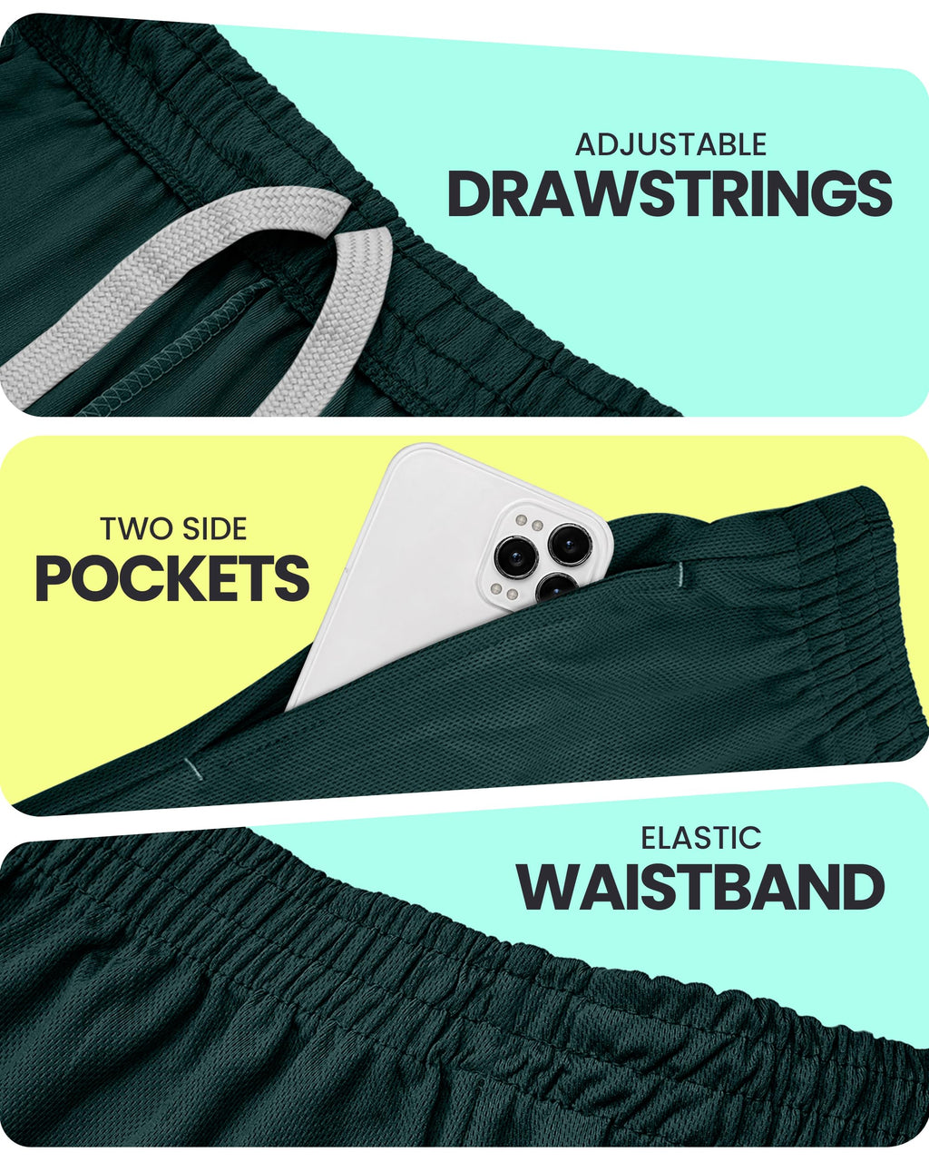 Breathable Mesh Mens Athletic Shorts Loose-Fit Quick Dry Running Gym Shorts | Lightweight Activewear Knit Workout Shorts with Pockets 8 Inch Inseam Elastic Waistband with Drawstring