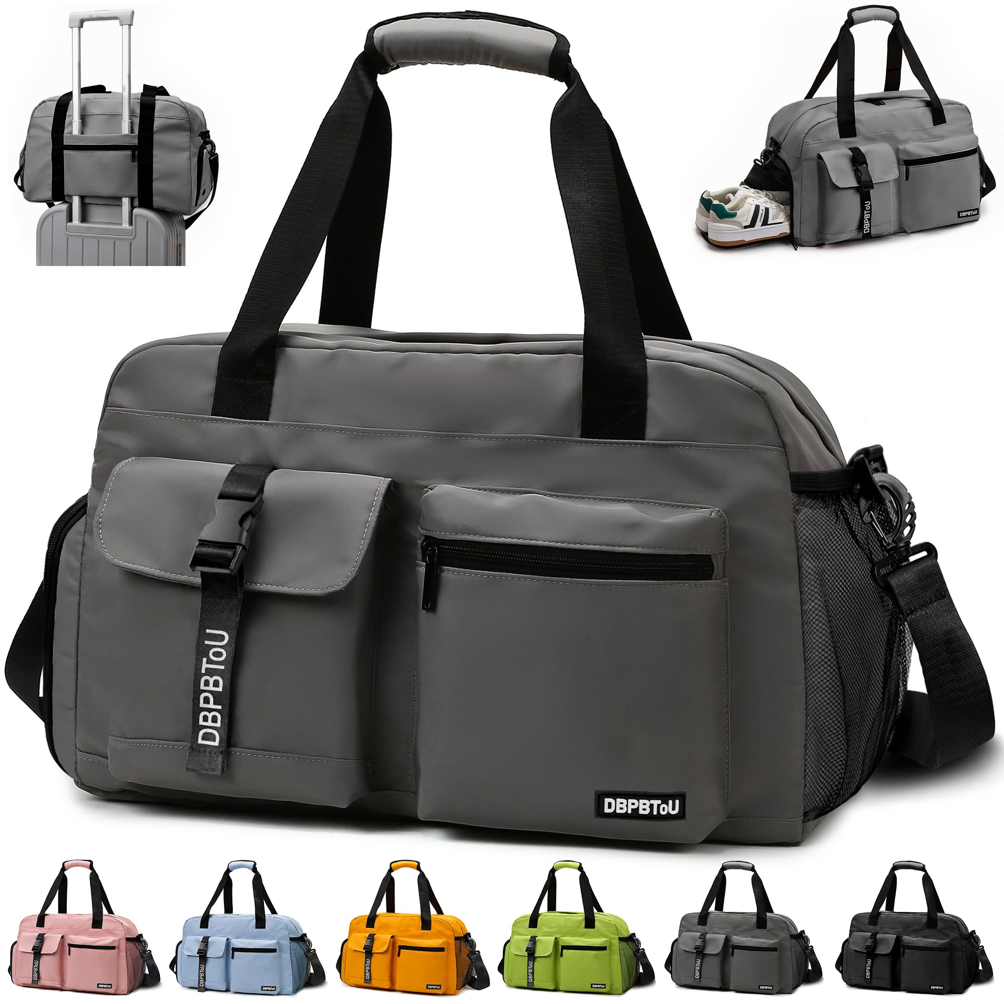 Sac de Sport Femme Homme (Jaune) | Sac Sport avec Compartiment à Chaussures de Ventilation, Sac de Voyage Femme Imperméable avec Compartiment Humide