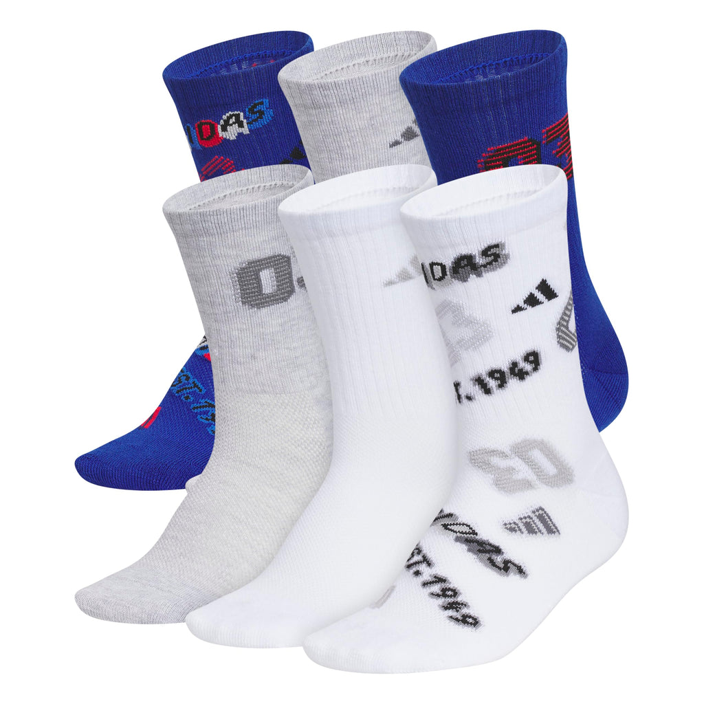 adidas Kids Athletic Cushioned 6-Pack Crew (Little Kid/Big Kid/Adult)