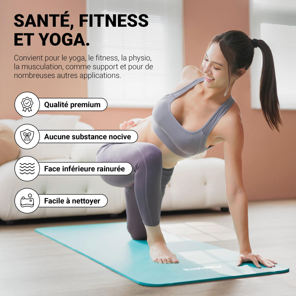 MSPORTS Premium Gymnastics Mat – Non-Slip Floor Mat for Fitness, Yoga & Strength Training – Available in 4 Sizes and 12 Colors Thick Yoga Mat