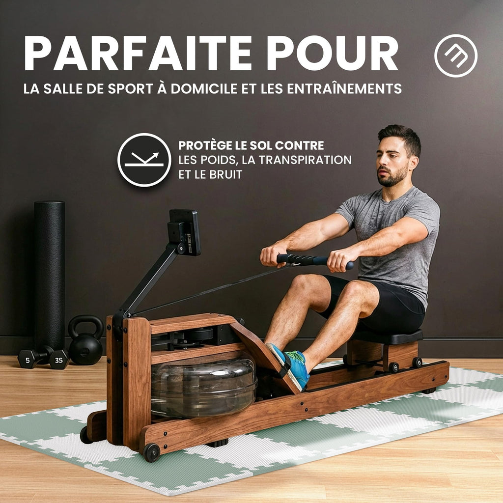 bemaxx Tapis de Fitness Protection de Sol Salle de Sport - Dalles en Mousse | EVA Caoutchouc sans BPA Matelas Puzzle Yoga Pilates Tatami pour Matériel Gym Banc de Musculation Garage Piscine Isolation