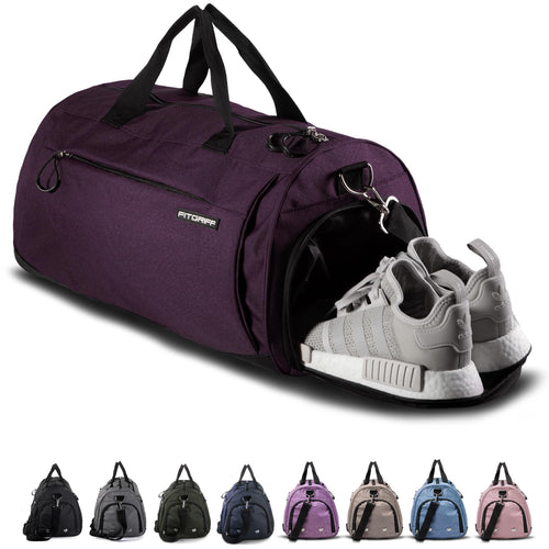 Fitgriff® Sac de Sport Homme & Femme V1 - Sacs de Voyage avec Compartiments Chaussures et Humide, pour Gym, Fitness, Weekend - Duffel Bag