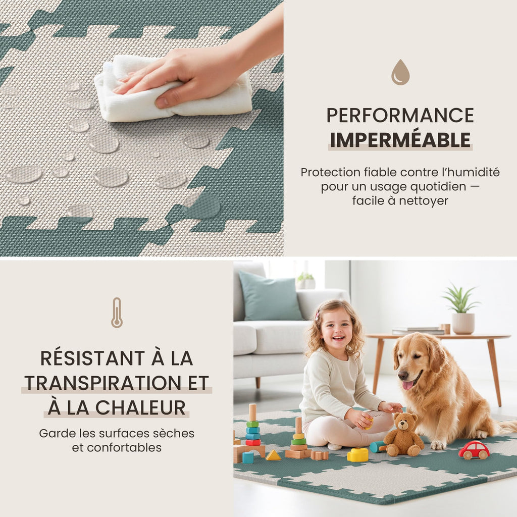 bemaxx Tapis de Fitness Protection de Sol Salle de Sport - Dalles en Mousse | EVA Caoutchouc sans BPA Matelas Puzzle Yoga Pilates Tatami pour Matériel Gym Banc de Musculation Garage Piscine Isolation