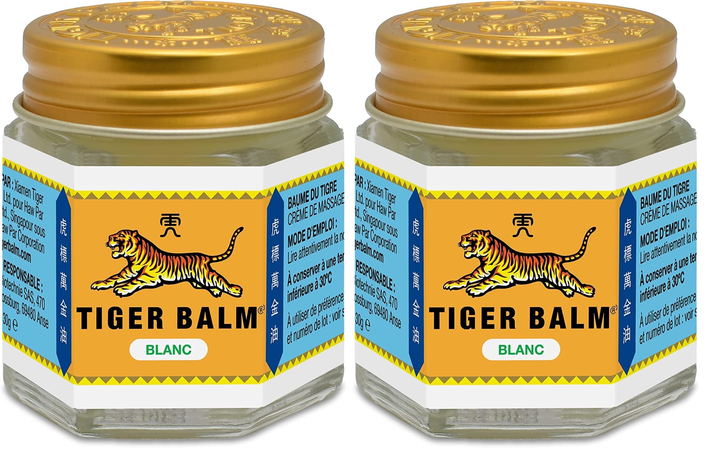 Tiger Balm® Baume du Tigre® Baume Blanc, Effet froid, Après l'effort, 30 g