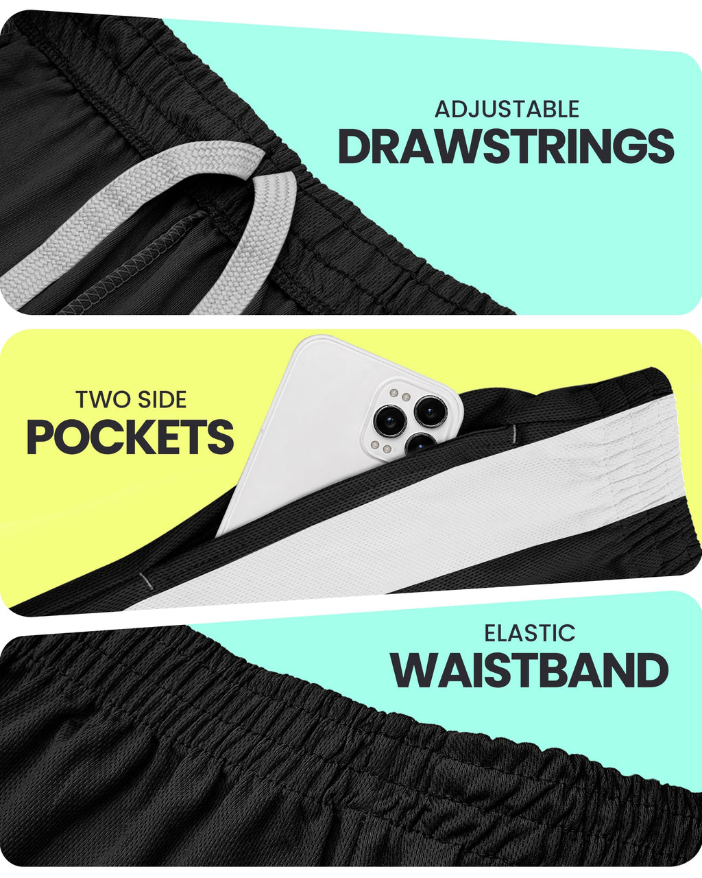 Breathable Mesh Mens Athletic Shorts Loose-Fit Quick Dry Running Gym Shorts | Lightweight Activewear Knit Workout Shorts with Pockets 8 Inch Inseam Elastic Waistband with Drawstring