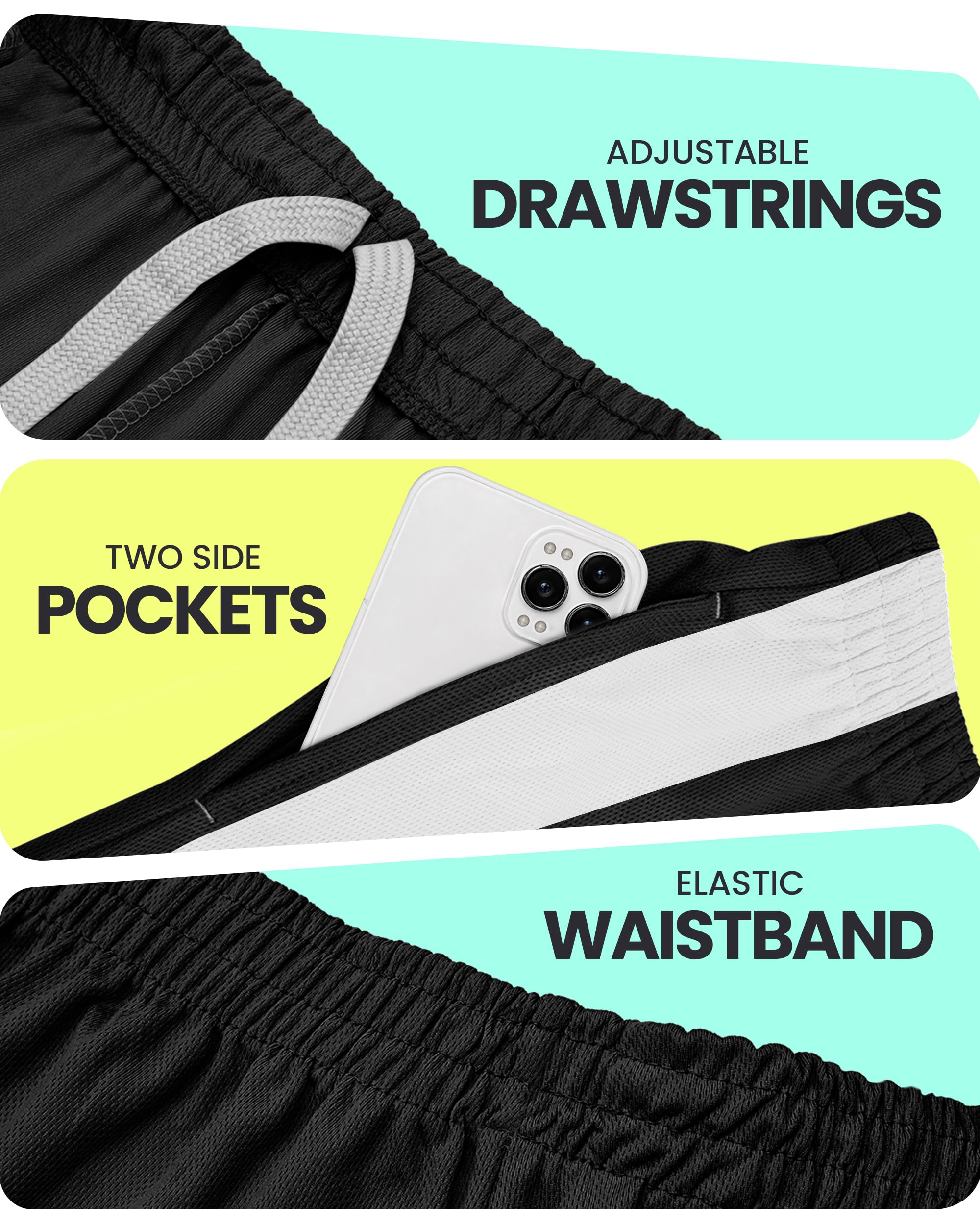 Breathable Mesh Mens Athletic Shorts Loose-Fit Quick Dry Running Gym Shorts | Lightweight Activewear Knit Workout Shorts with Pockets 8 Inch Inseam Elastic Waistband with Drawstring