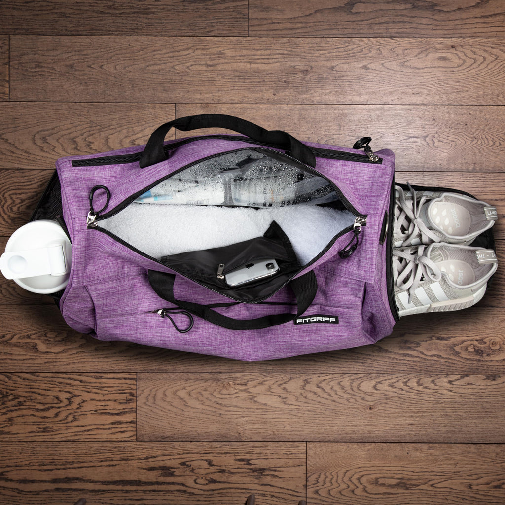 Fitgriff® Sac de Sport Homme & Femme V1 - Sacs de Voyage avec Compartiments Chaussures et Humide, pour Gym, Fitness, Weekend - Duffel Bag