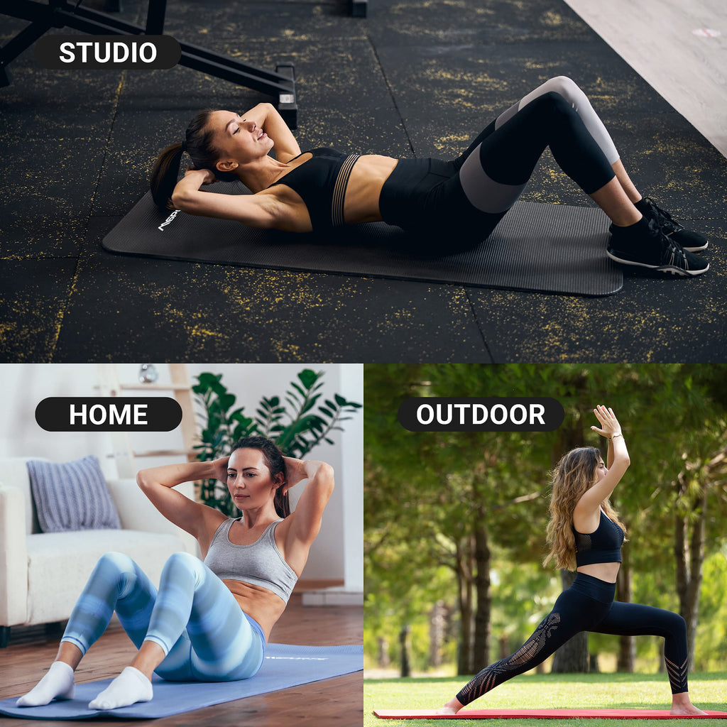 MSPORTS Premium Gymnastics Mat – Non-Slip Floor Mat for Fitness, Yoga & Strength Training – Available in 4 Sizes and 12 Colors Thick Yoga Mat