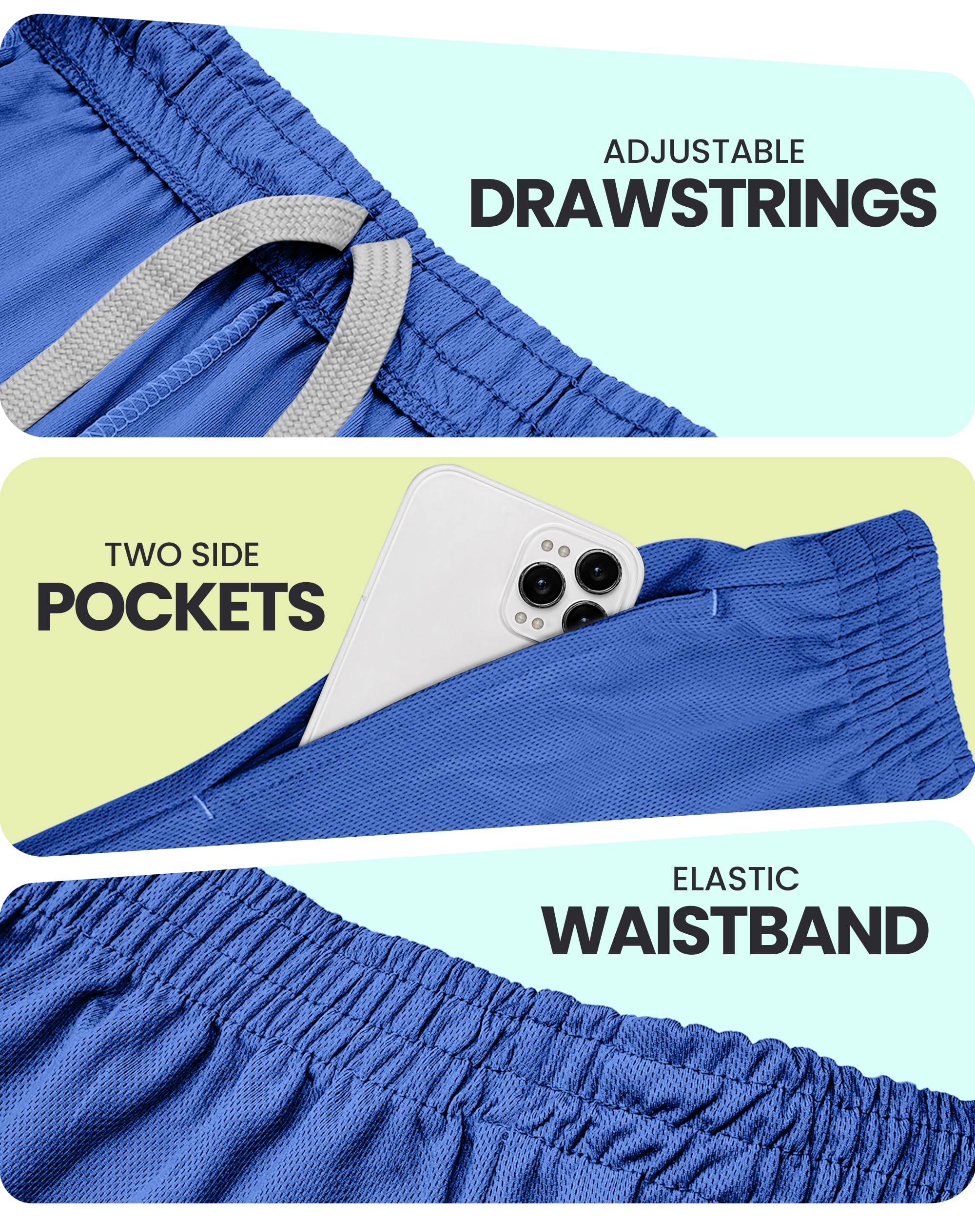 Breathable Mesh Mens Athletic Shorts Loose-Fit Quick Dry Running Gym Shorts | Lightweight Activewear Knit Workout Shorts with Pockets 8 Inch Inseam Elastic Waistband with Drawstring