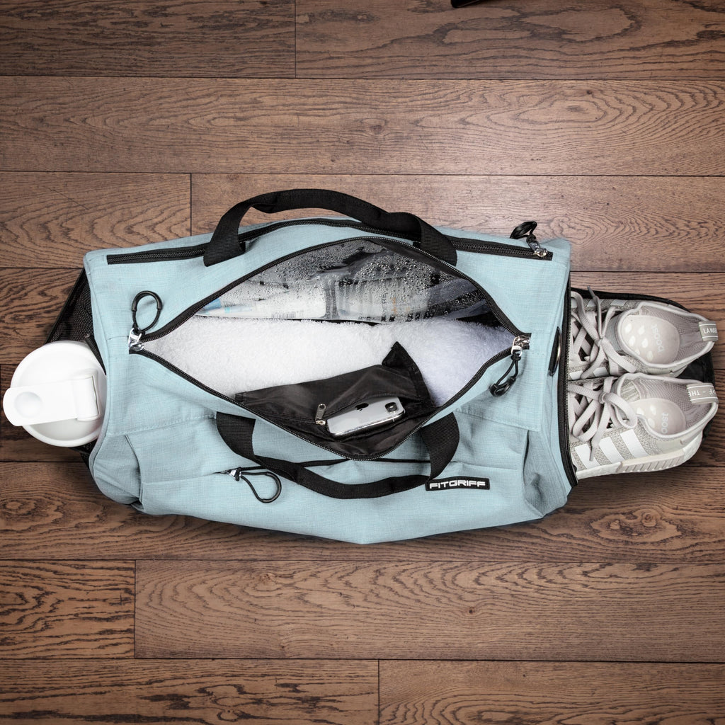 Fitgriff® Sac de Sport Homme & Femme V1 - Sacs de Voyage avec Compartiments Chaussures et Humide, pour Gym, Fitness, Weekend - Duffel Bag