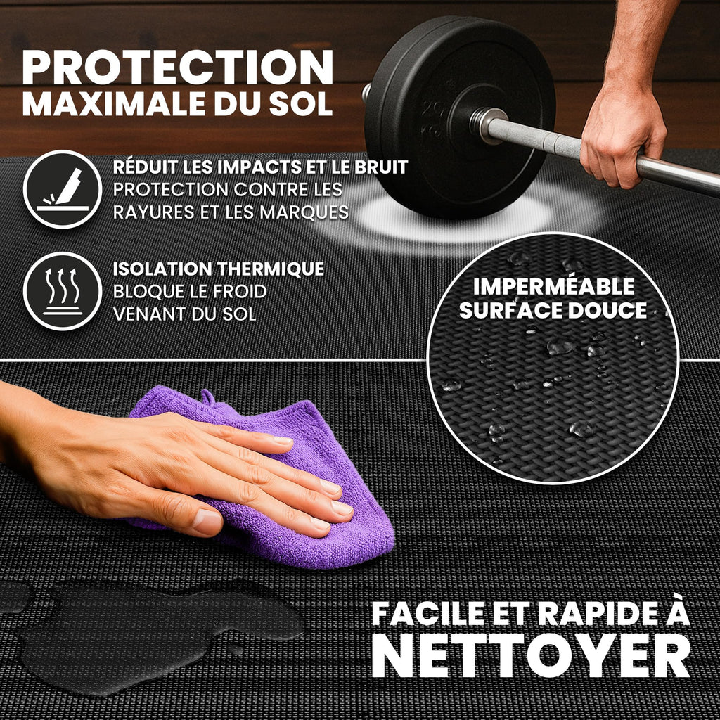 bemaxx Tapis de Fitness Protection de Sol Salle de Sport - Dalles en Mousse | EVA Caoutchouc sans BPA Matelas Puzzle Yoga Pilates Tatami pour Matériel Gym Banc de Musculation Garage Piscine Isolation