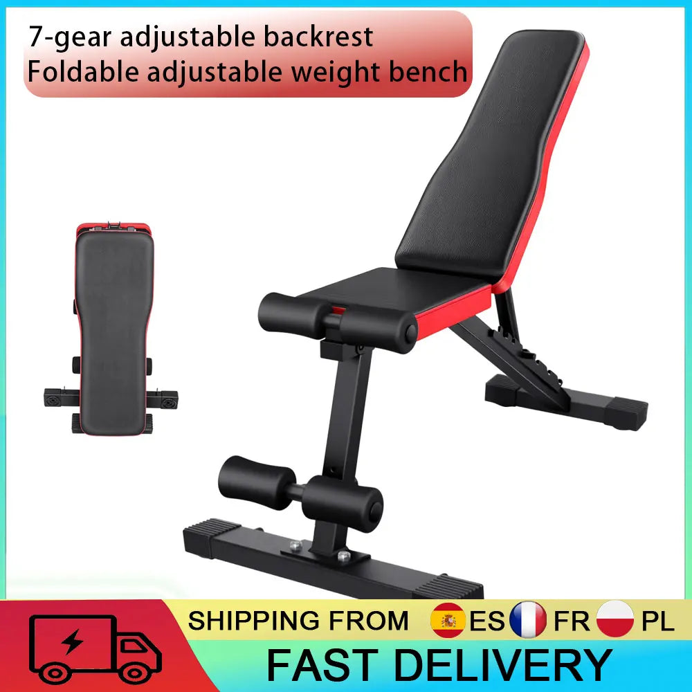 Foldable Adjustable Weight Bench 7-Level Heavy Duty Steel Workout Bench for Full Body Strength Training Home Gym Equipment