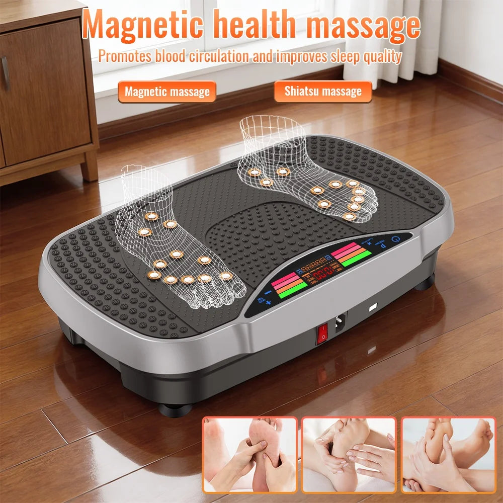 Vibration Plate Exercise Machine for Home Fitness with 99 Levels Silent Motor 150kg Weight Capacity LCD Display Remote Control Workout Platform