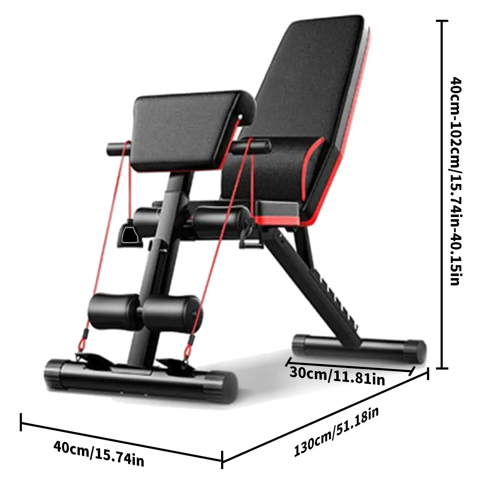 Multifunctional Foldable Dumbbell Bench Fitness Equipment Abdominal Exercise 7-Gear Adjustable Backrest Comes with Soft Cushion