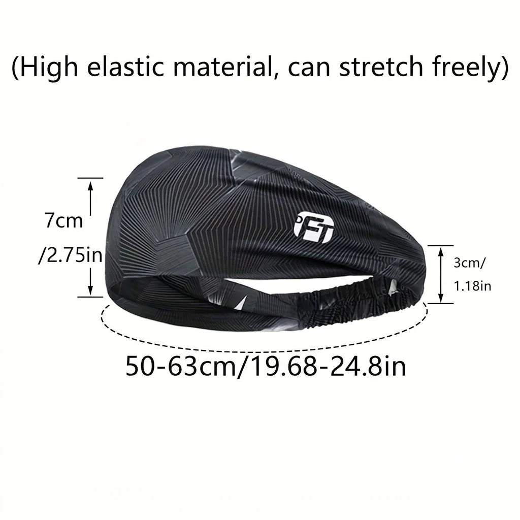 3-Pack Sport Headbands Solid Color Striped Camouflage Absorbent Non-Slip Elastic Sweat-Wicking Breathable Unisex for Fitness Out
