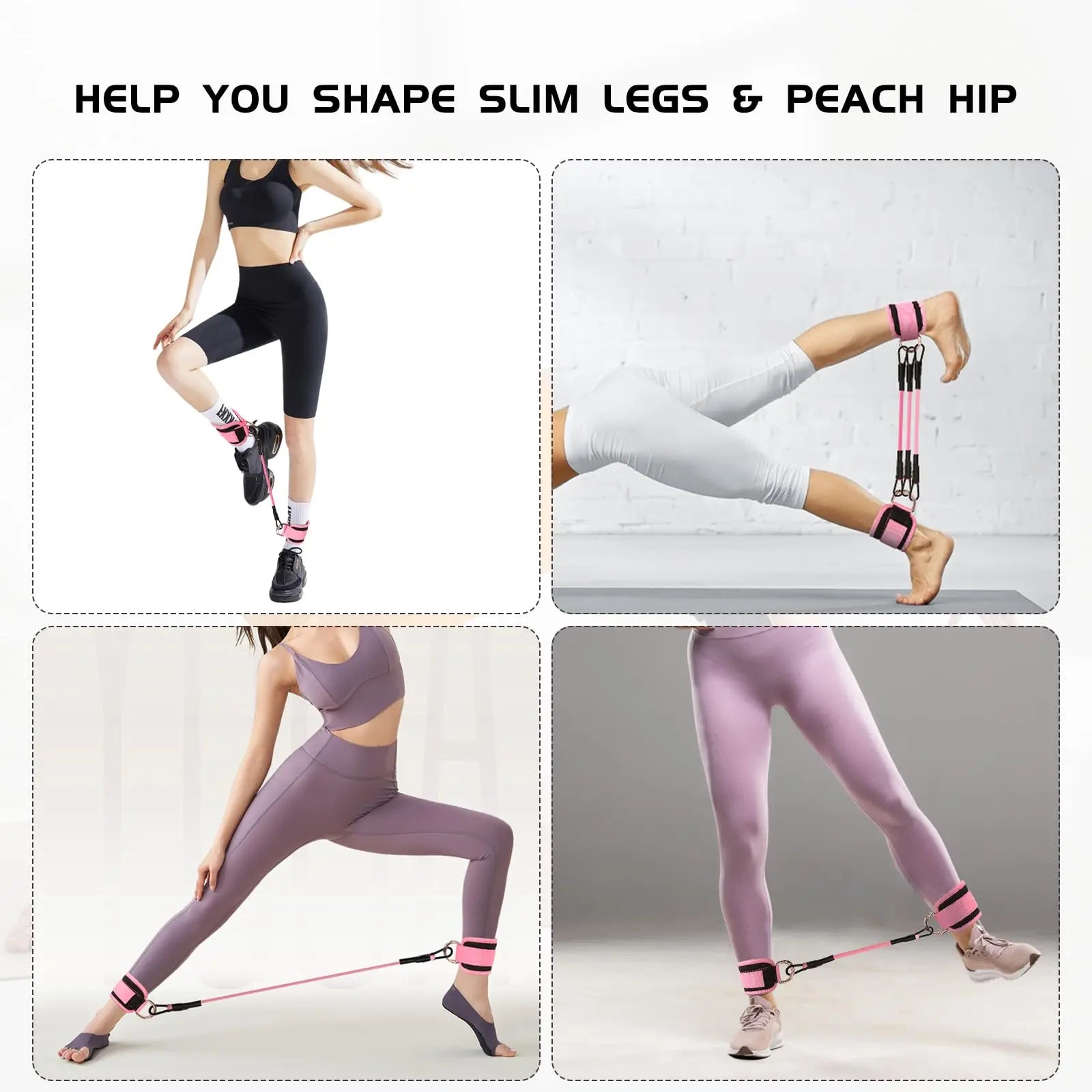 6/11pcs Buttocks with gantry, hip lift, ankle resistance, elastic trainer, hip leg tension rope, shaping and slimming