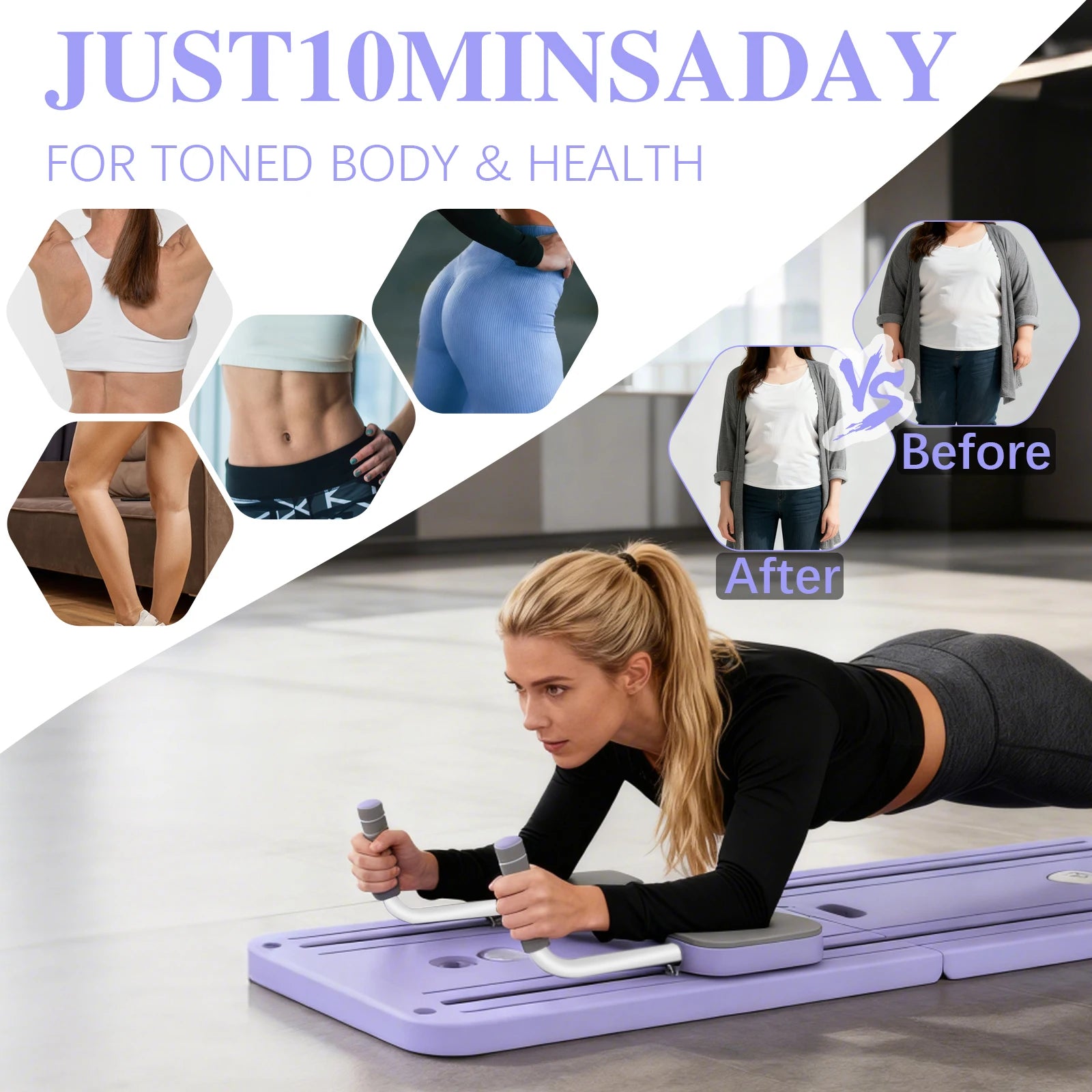 Foldable Full Body Training Board Pilates Reformer With Elastic Ropes Multi-Function Abdominal Trainer For Home Gym Fitness
