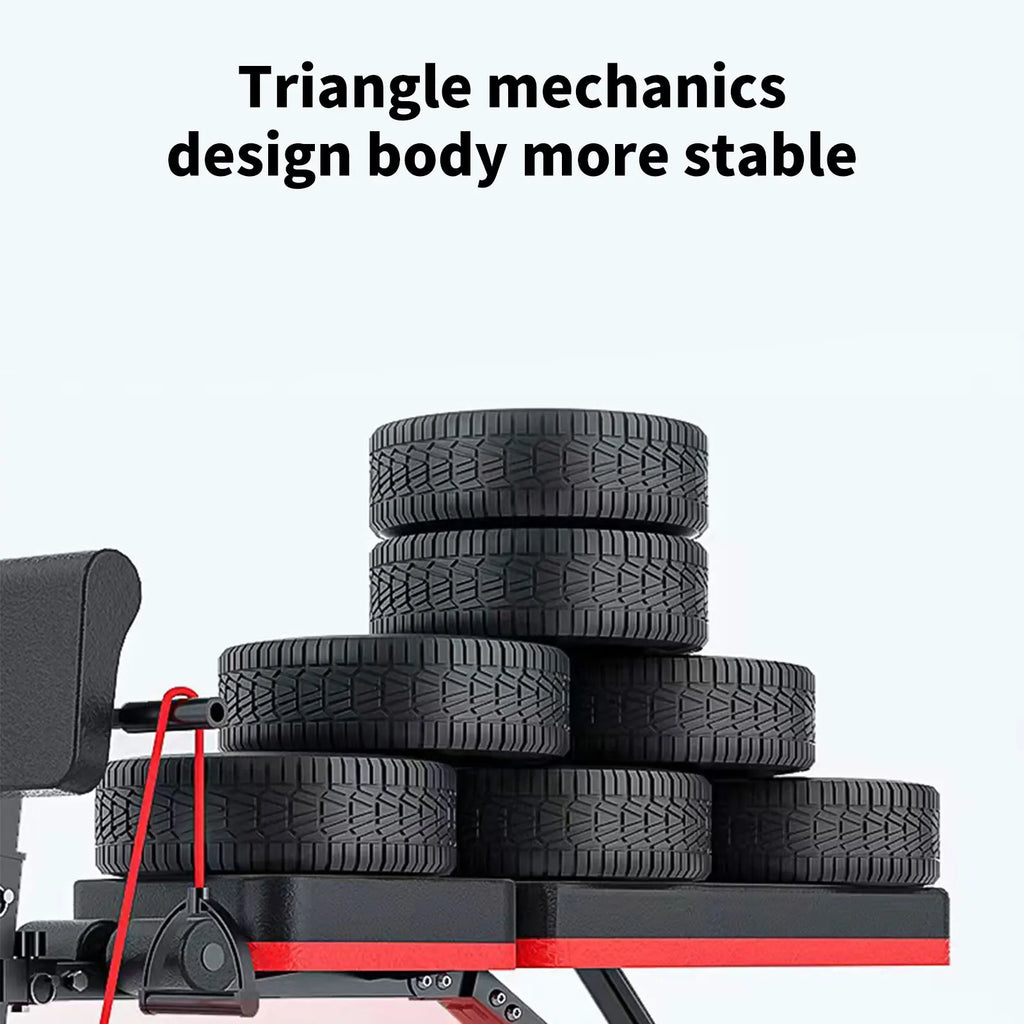 Multifunctional Foldable Dumbbell Bench Fitness Equipment Abdominal Exercise 7-Gear Adjustable Backrest Comes with Soft Cushion