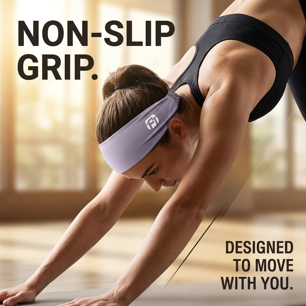 3-Pack Sport Headbands Solid Color Striped Camouflage Absorbent Non-Slip Elastic Sweat-Wicking Breathable Unisex for Fitness Out