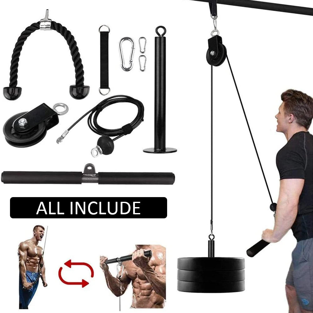 DIY Lift Pulley System Cable System Machine Home Fitness Equipment for Training Biceps Triceps Shoulders Back Fitness Equipment