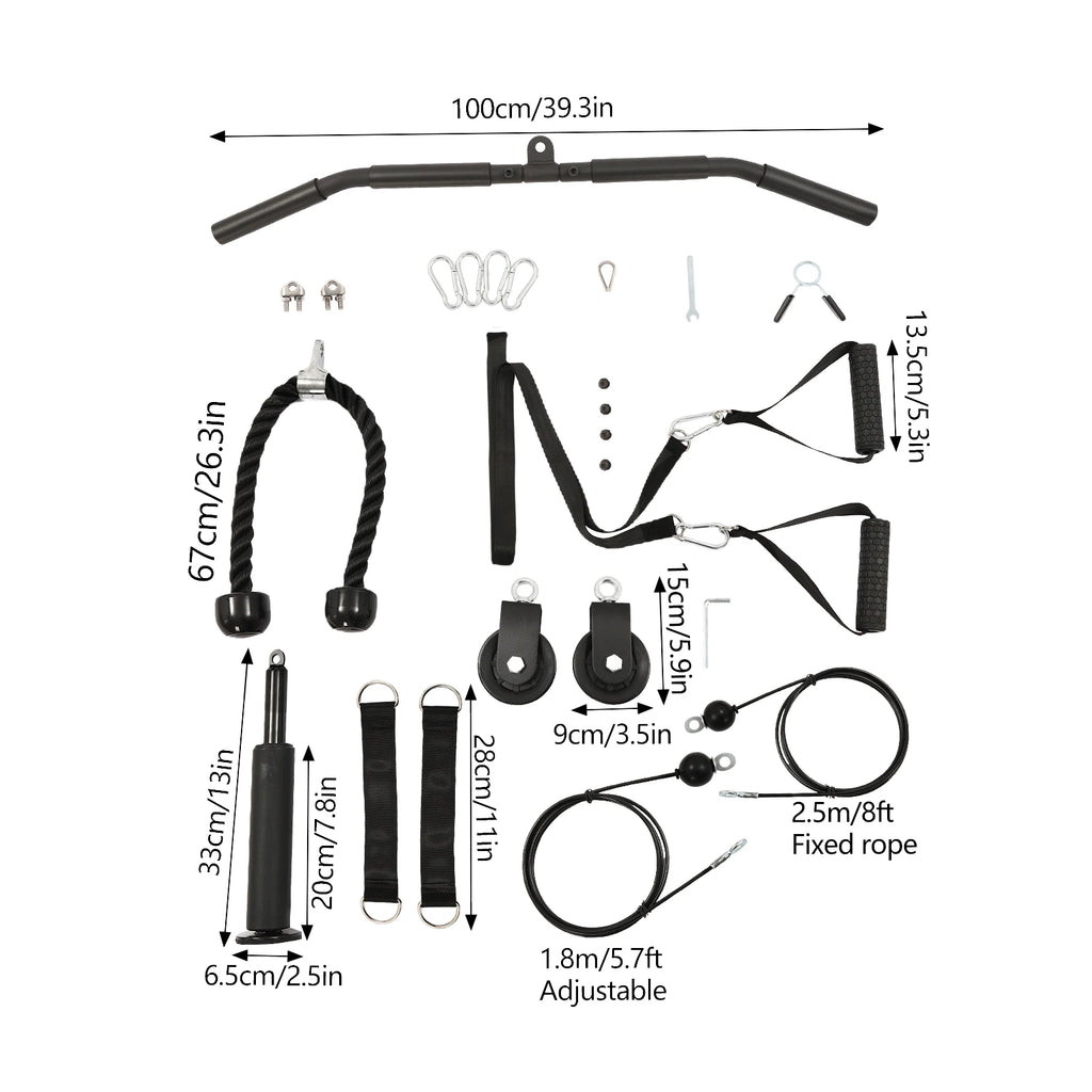 Cable Weight Pulley System for Home Gym Pulley System Gym with Safety Ropes Unisex-Adult Fitness Strength Training Equipment