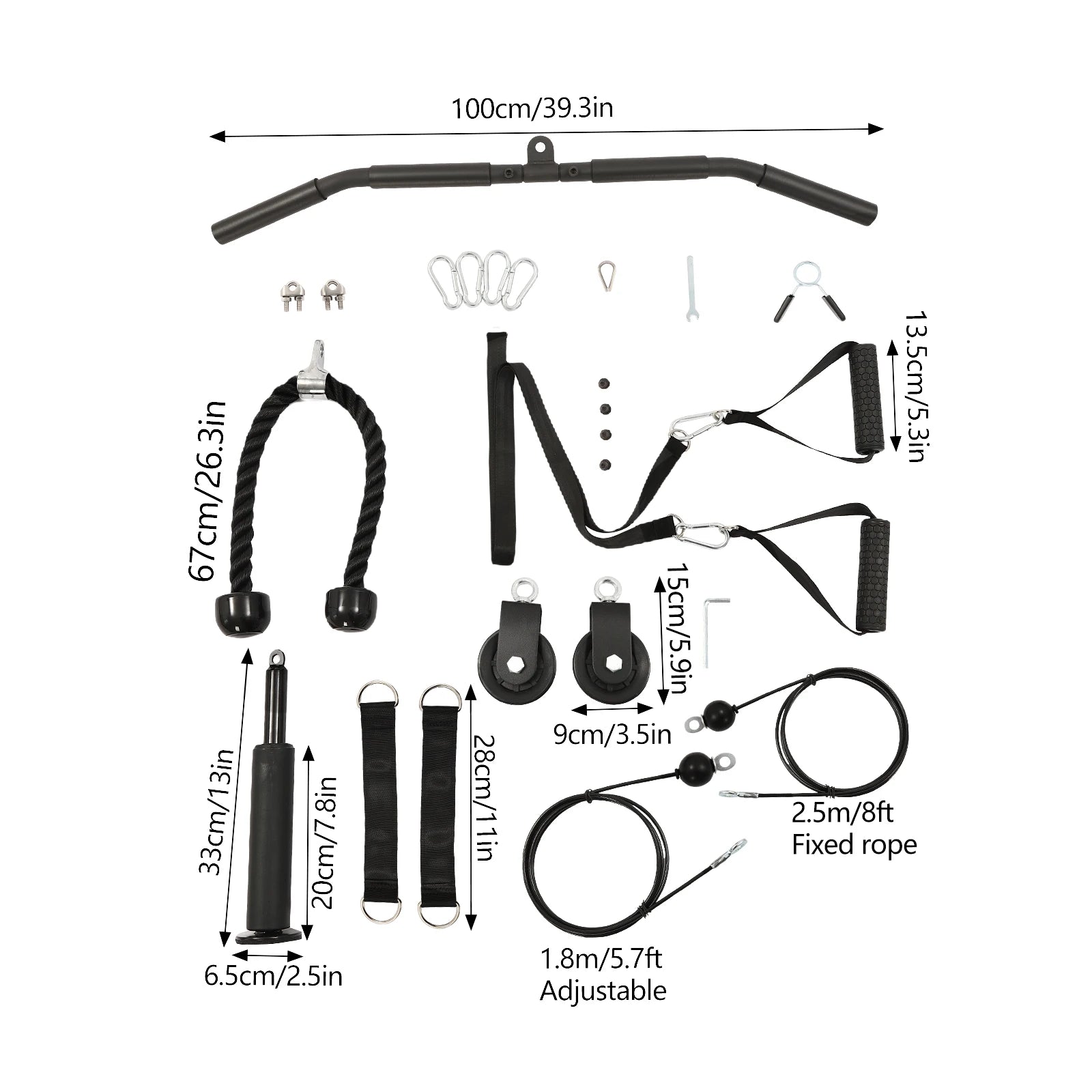 Cable Weight Pulley System for Home Gym Pulley System Gym with Safety Ropes Unisex-Adult Fitness Strength Training Equipment