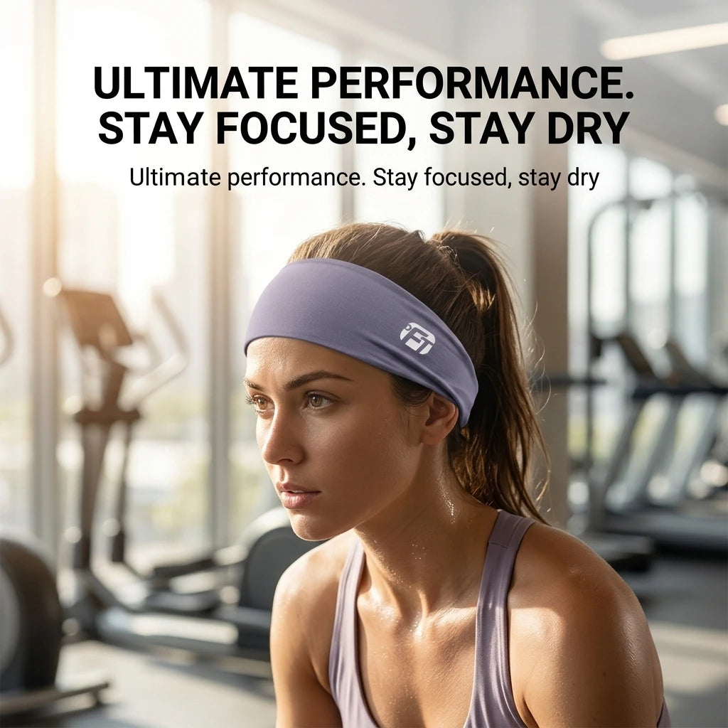 3-Pack Sport Headbands Solid Color Striped Camouflage Absorbent Non-Slip Elastic Sweat-Wicking Breathable Unisex for Fitness Out