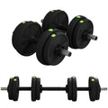 SPORTNOW dumbbells 2 In adjustable 1, free dumbbells with non-slip handles, 15KG-bars included-muscle training
