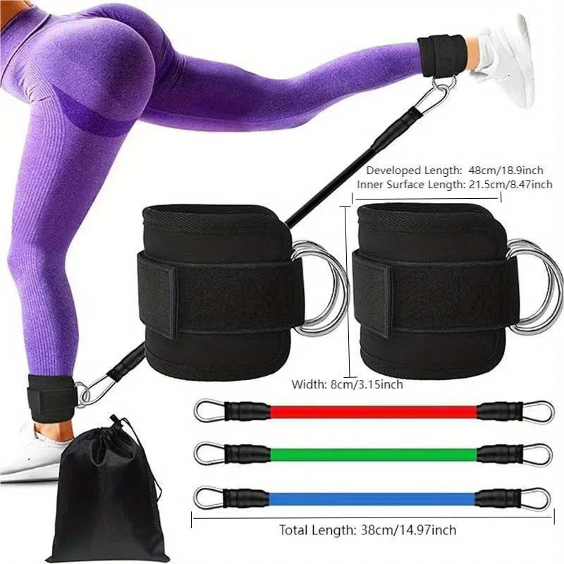 6/11pcs Buttocks with gantry, hip lift, ankle resistance, elastic trainer, hip leg tension rope, shaping and slimming